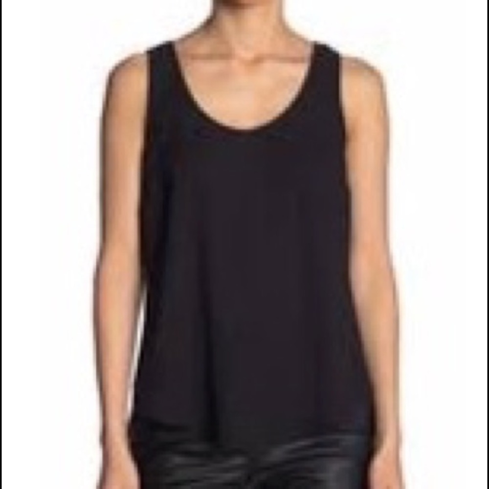 JCREW / Black Scoop neck Chiffon Tank